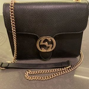 GUCCI cross body black leather bag